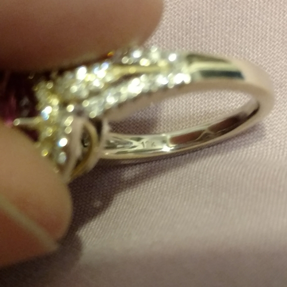 18kt Gold and white gold wedding Ring - Picture 7 of 9